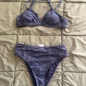 Cupshe Gray Floral Bikini Set